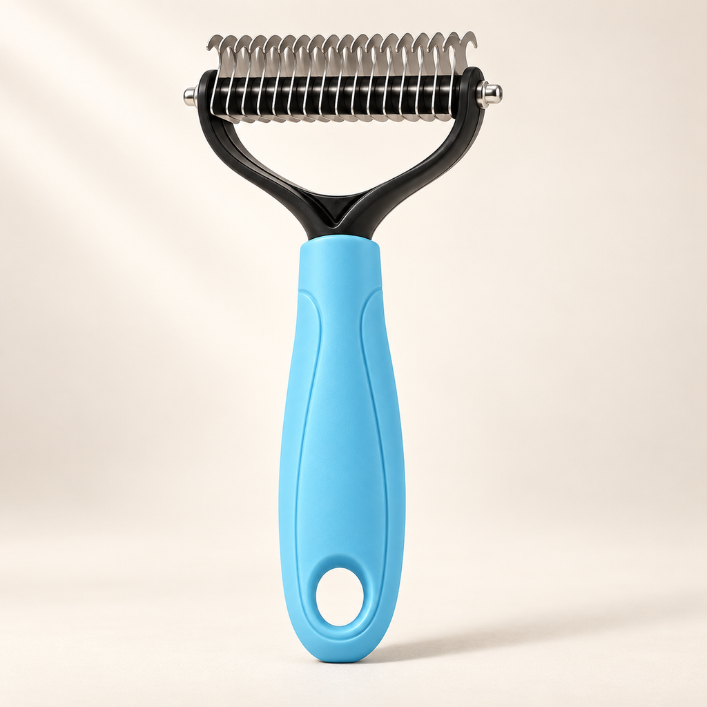 17-Tooth Dog Grooming Rake Comb – Blue